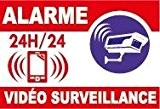 Autocollant alarme vidéo surveillance - lot de 12ex