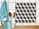 Autocollant Carrelage Sticker | Stickers mosaïques muraux pour salle d'eau et credence cuisine | Mosaique murale salle de bains | ...