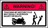 Autocollant d'avertissement pour moto Motif graphique en anglais 150 x 87 mm