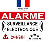 Autocollant de dissuasion "alarme surveillance électronique" lot de 10 pièces réf AS10