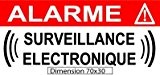 Autocollant de dissuasion "alarme surveillance électronique" lot de 10 pièces réf AS23