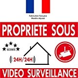 Autocollant de dissuasion "Propriété sous vidéo surveillance" lot de 10