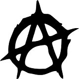 Autocollant sticker laptop macbook anarchie symbole signe A noir