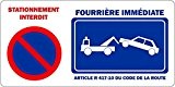 Autocollant sticker portail garage stationnement interdit fourriere panneau