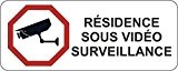 Autocollant sticker porte portail maison residence video surveillance panneau