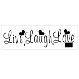Autocollants Décor Sticker Mural Phrases "Live Laugh Love" Anglaise PVC DIY