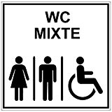 Autocollants Pictogramme WC MIXTE handicapé 200 x 200 mm
