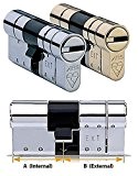 Avocet ABS High Security Euro Cylinder - Anti Snap Lock - TS007 3 Star (45(INT)x50(EXT), Chrome) by Avocet ABS