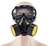 Babimax Sécurité Masque avec Soupage Industriel Anti-poussière Respiratoire Masque Lunettes Set, Noir