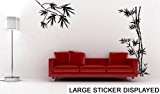 Bambou chinois arbre Stickers muraux en vinyle-Noir-Grande taille, 150 x 95 cm
