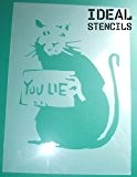 Banksy – You Lie Rat Pochoir mur Art Craft painting- Idéal pour pochoirs, Plastique, SMALL- 6.7 x 8.7 inches