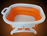 bassin portable bain de pieds Spa pliable en plastique , fold basin orange