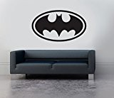 Batman Logo Emblème Symbole de transfert de vinyle Stickers Sticker mural en vinyle enfants Chambre de pochoir, Vinyle, noir, 60x32