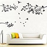 BDECOLL Décoration murale de branches d'arbre avec oiseaux Stickers muraux Sticker en vinyle Salle de vie en pépinière Bâtons de ...