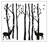 BDECOLL grand arbre généalogique et les cerfs et les oiseaux Stickers muraux Décalcomanie murale Pour la salle de séjour pour ...