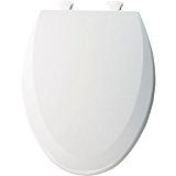 Bemis 1500EC000 Molded Wood Elongated Toilet Seat With Easy Clean and Change Hinge, White by Bemis