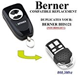Berner BHS121 Compatible Télécommande, 4 canaux 868,3Mhz fixed code CLONER. Remplacement de haute qualité pour LE MEILLEUR PRIX!!!