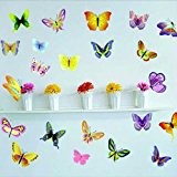 BestOfferBuy - Sticker Mural Illustré par des Papillons Colorés (Décalcomanie)