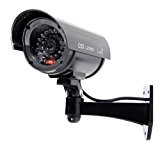 BG extérieure factice Fausse caméra de vidéosurveillance avec flash de lumière clignotante TW02 forme de balle Noir