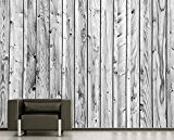 Bilderdepot24 pajetée peint photo autocollant - autoadhésif "planches de bois - noir et blanc" 220x180 cm - vente directe fabricant!