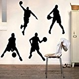 Bluelover 23X60CM jouant basket-ball autocollants amovible Sports Basketball Stickers Home Boy chambre Decor Wall Sticker Mural