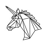 Bobury Geometric unicorn mur autocollant amovible tête de cheval vin décalcomanies Home Decor