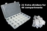 Boîte de rangement en plastique 46 compartiments 350 x 220 x 48 mm