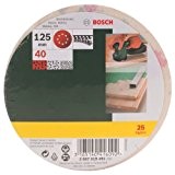 Bosch 2607019491 Lot de feuilles abrasives pour Ponceuse excentrique Grain 40/125 mm 25 pièces