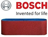 Bosch 2608606082 2608606071 Paquet de 10 bandes abrasives pour ponceuses Bosch PBS 75 A et GBS 75 AE Grain 80