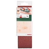 Bosch 2609256187 Bandes abrasives pour Ponceuses à bande Qualité rouge 60 x 400  Lot de 3 feuilles