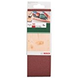 Bosch 2609256199 Bandes abrasives pour Ponceuses à bande Qualité rouge 65 x 410 Grain 60 lot de 3 feuilles