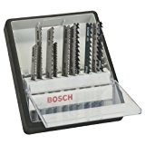 Bosch Robust Line / 2607010540 Coffret de lames pour scie sauteuse 10 pièces Bois Tige en T