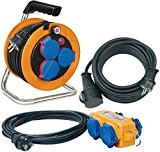Brennenstuhl 1070150 Kit Power-Pack avec enrouleur de câble, rallonge et répartiteur électrique