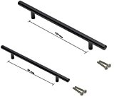 Bright Black NICKEL T Bar Kitchen Cabinet Door Pull Handle Handles - 96 mm or 128 mm . by ogb