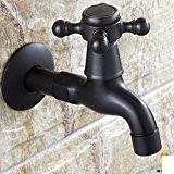 bronze noir/Antique Continental machine à laver/robinets de piscine Mop/froid seul Extended/bronze robinet noir dans le mur-A