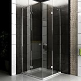 Cabine de douche avec entrée d'angle de douche/glasdusche env. 100 x 100 x 200 cm (cabine de douche sans cadre ...