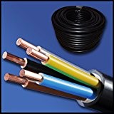 Câble d'alimentation électrique - NYY-J - 5 x 6 mm² - Noir - Grande Quantité - à partir de 1 m au choix - une longueur disponible