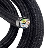 Câble textile 1,20m Lampe en tissu coton noir câble câble câble Câble noir