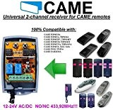 CAME compatible Récepteur portail. Universal 2-canaux Récepteur pour CAME TOP, TWIN, TAM télécommandes. 12-24V AC/DC, NO/NC 433.92Mhz rolling / fixed ...