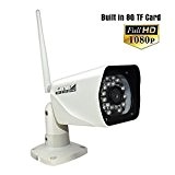 Caméra de sécurité Wifi Sans fil Extérieur P2P 1080p Full HD Caméra de vidéo-surveillance Carte TF 8 Go intégrée Vision nocturne ...