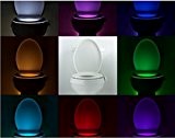 Capteur de mouvement lumière veilleuse toilettes WC, binwo lumière lumière lampe LED Mouvement Active Capteur batteriebetriebenes toilettes toilettes 8 de Changements ...