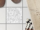 Carrelage adhésif sol | Tatouage mosaïque - Enjolivure de baignoire | Design Creative Lines | 10x10 cm - 1 pièce ...