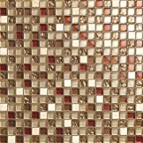 Carrelage et verre mat mosaïque pierre naturelle marron, or, beige et rouge brillant et mat (MT0065)