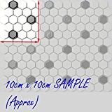 Carrelage mosaïque en céramique. Blanc et Noir Forme d'hexagone. Offre proposée pour l'achat d'un petit échantillon. (MT0090 sample)