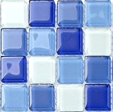 Carrelage mosaïque en verre. Bleu Mélange de nuances. Offre proposée pour l'achat d'un petit échantillon (MT0081 sample)