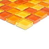 Carrelage mosaïque pour carrelage mosaïque Verre Cuisine Salle de bain WC Mix Orange Rouge 8 mm neuf # 137