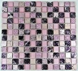 Carrelage mosaïque Verre Mosaïque salle de bain mosaïque carrelage Crystal Pierre Mix Rose 8 mm neuf # 504
