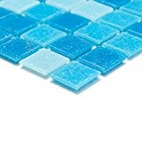 Carrelage piscine Bain ou la carré mosaïque Verre Bleu/Bleu Clair Mix 4 mm neuf # 166