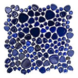 Carrelage pour carrelage mosaïque Classic Galets Bleu cobalt Uni Brillant 5 mm neuf # 192