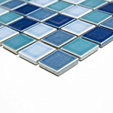 Carrelage salle de bains carrelage mosaïque Céramique Carré Bleu Mix brillant 6 mm neuf # 242